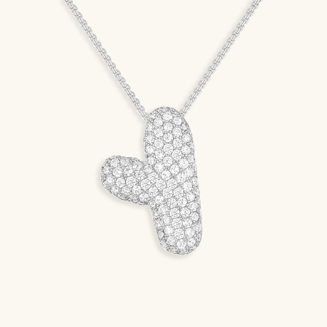 Bubble Initial-Diamant-Halskette