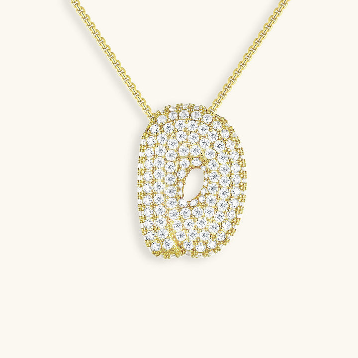Bubble Initial-Diamant-Halskette
