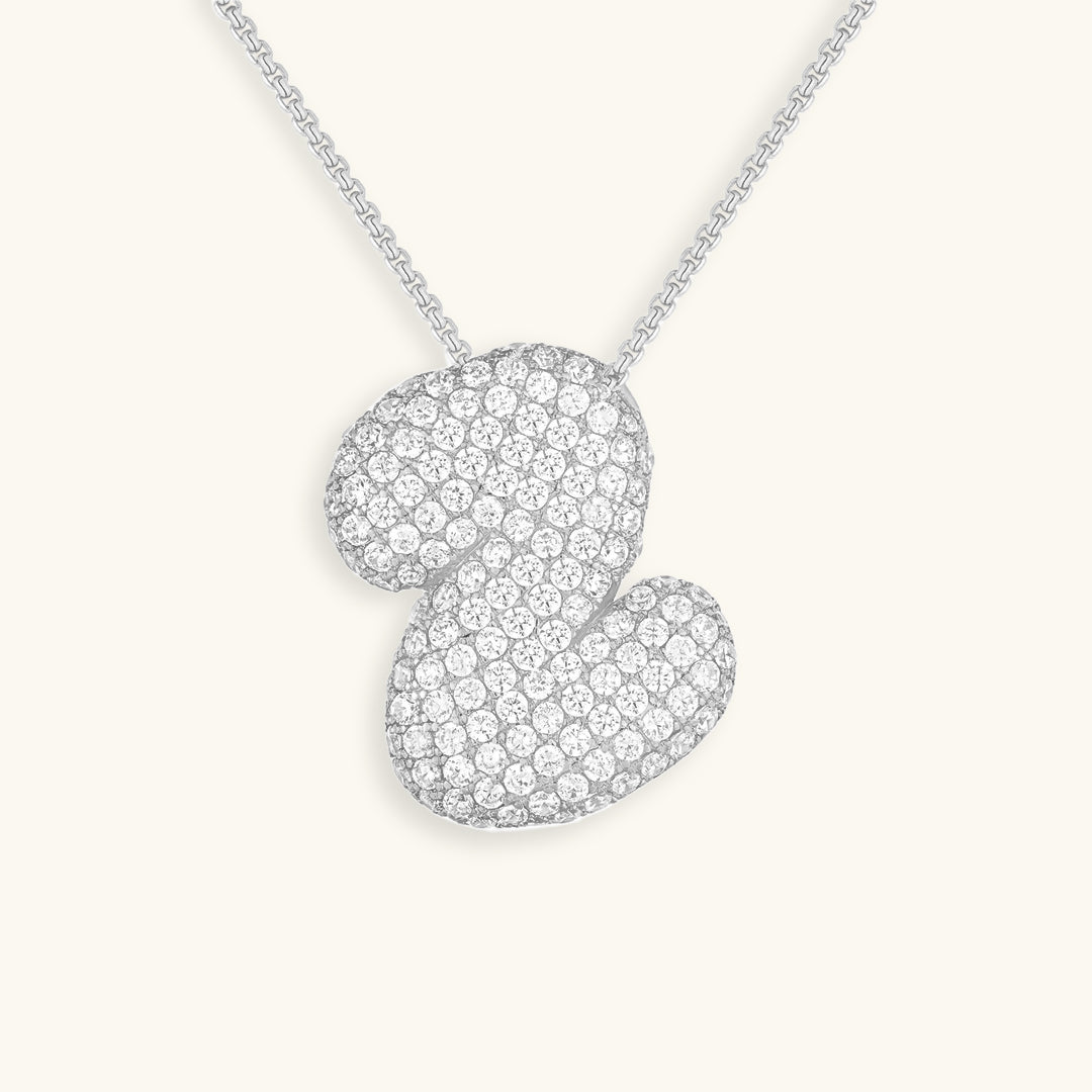 Bubble Initial-Diamant-Halskette