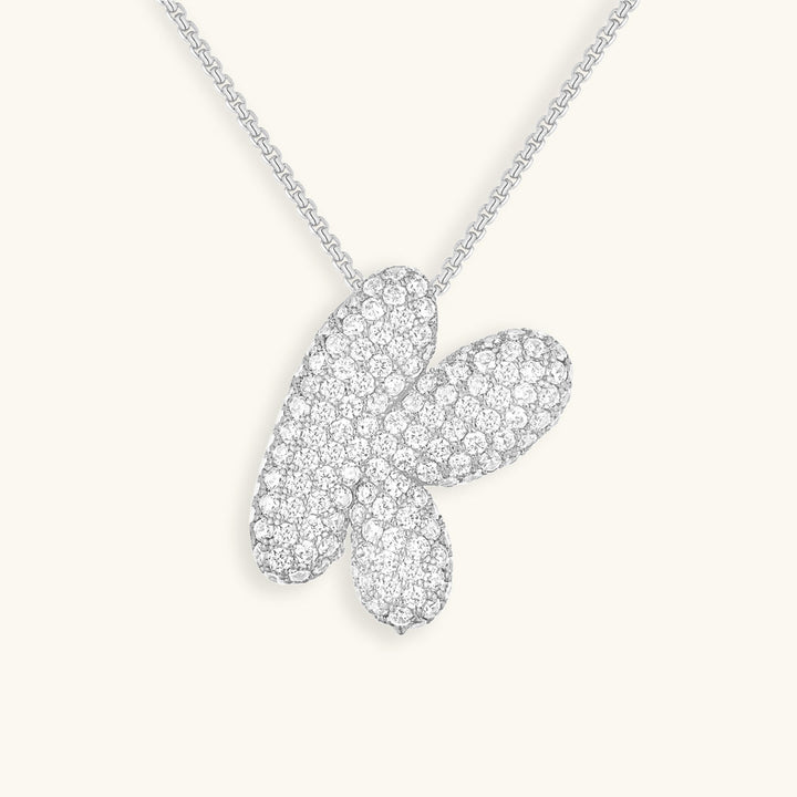 Bubble Initial-Diamant-Halskette