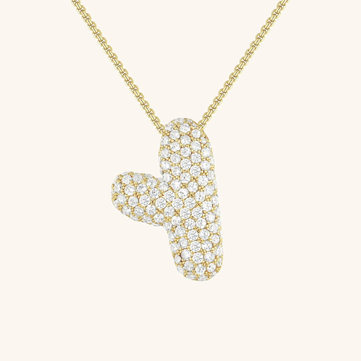 Bubble Initial-Diamant-Halskette