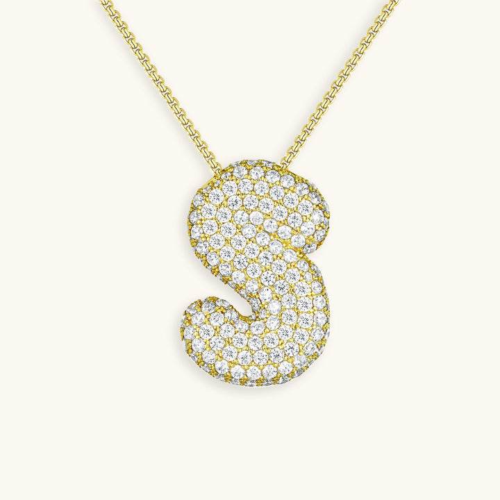 Bubble Initial-Diamant-Halskette