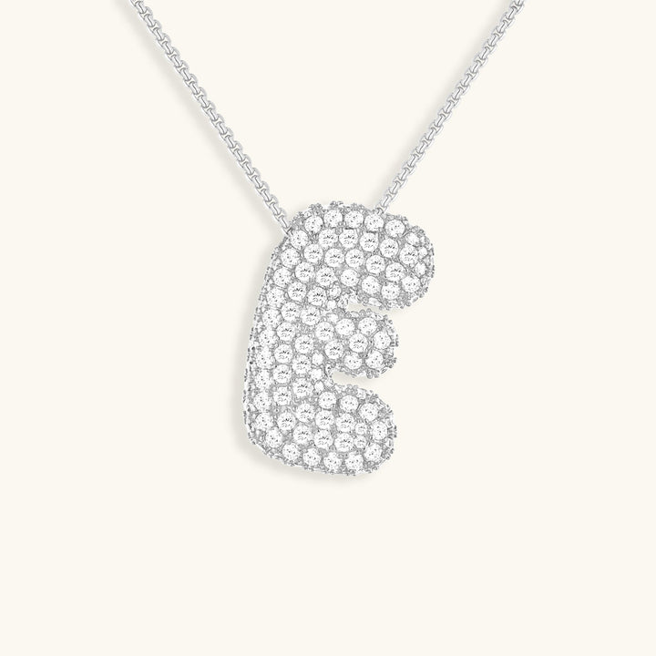 Bubble Initial-Diamant-Halskette