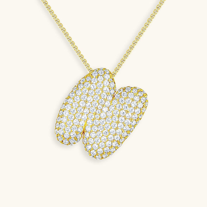 Bubble Initial-Diamant-Halskette