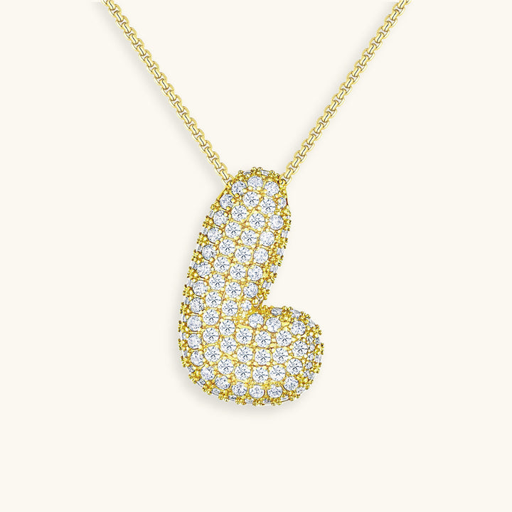 Bubble Initial-Diamant-Halskette