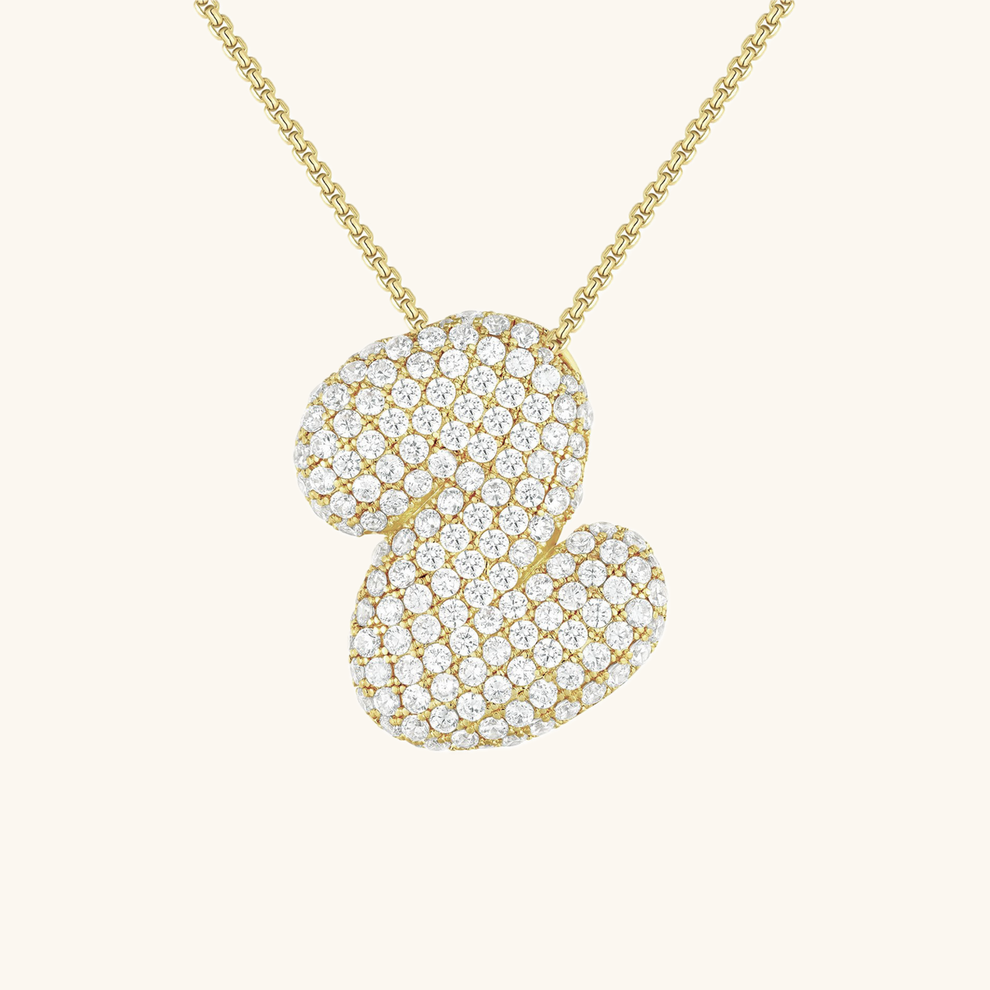 Bubble Initial-Diamant-Halskette