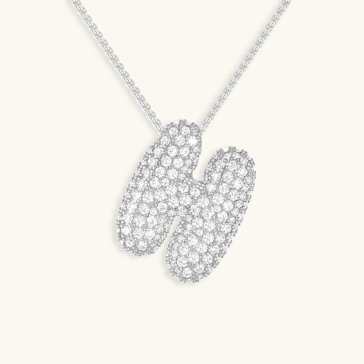 Bubble Initial-Diamant-Halskette