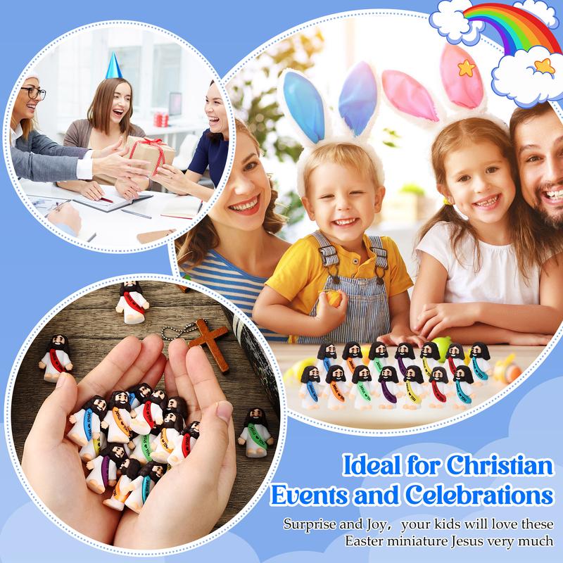 Mini-Jesusfiguren mit dem Slogan „Jesus liebt dich“