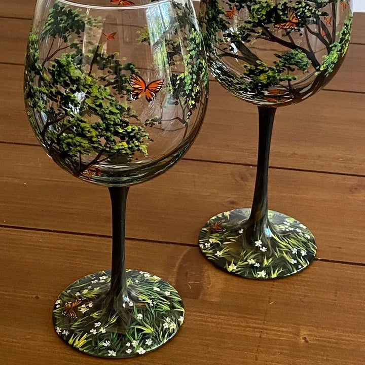 Sandsberg | Weinglas Four Seasons Tree - handgemalte Kunst