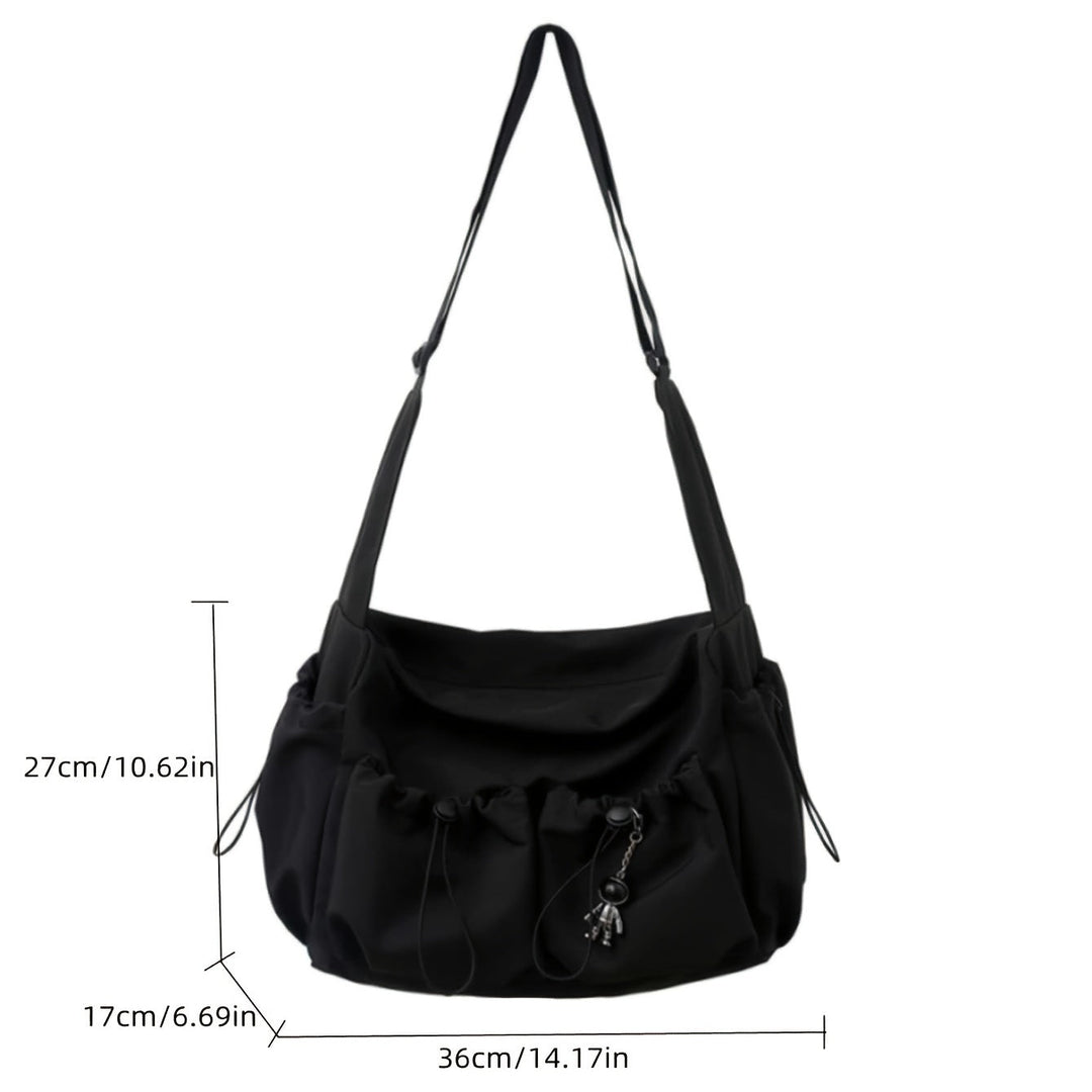 UrbanLiner Nylon Messenger Bag – Schwarze Umhängetasche mit Reißverschluss für den täglichen Gebrauch | Karnz