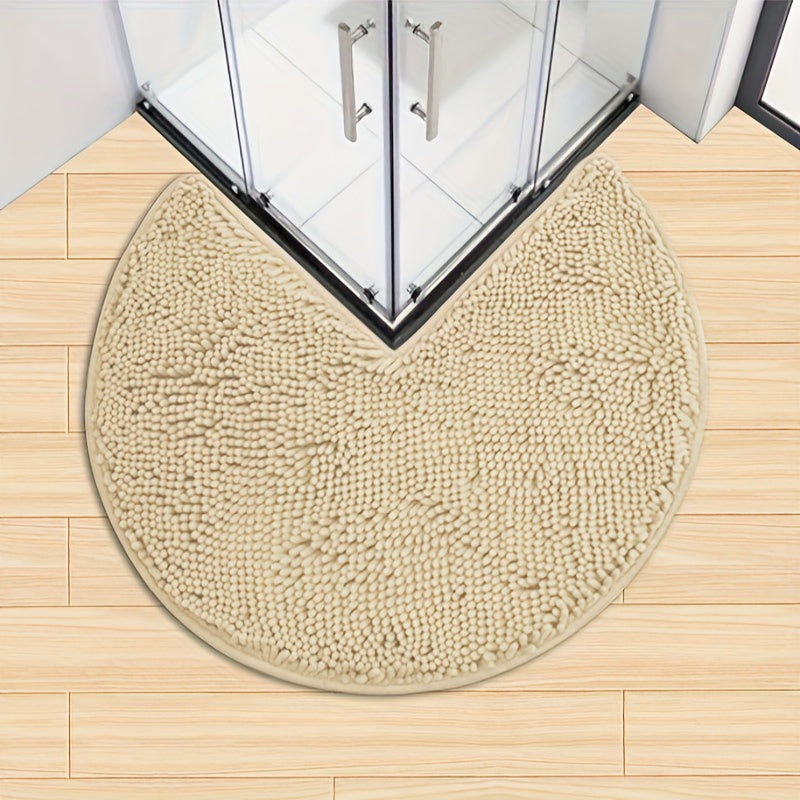 Runde LuxeChen Badmatte Ultra-Soft Chenille – Rutschfest & Schnell Trocknend | Karnz