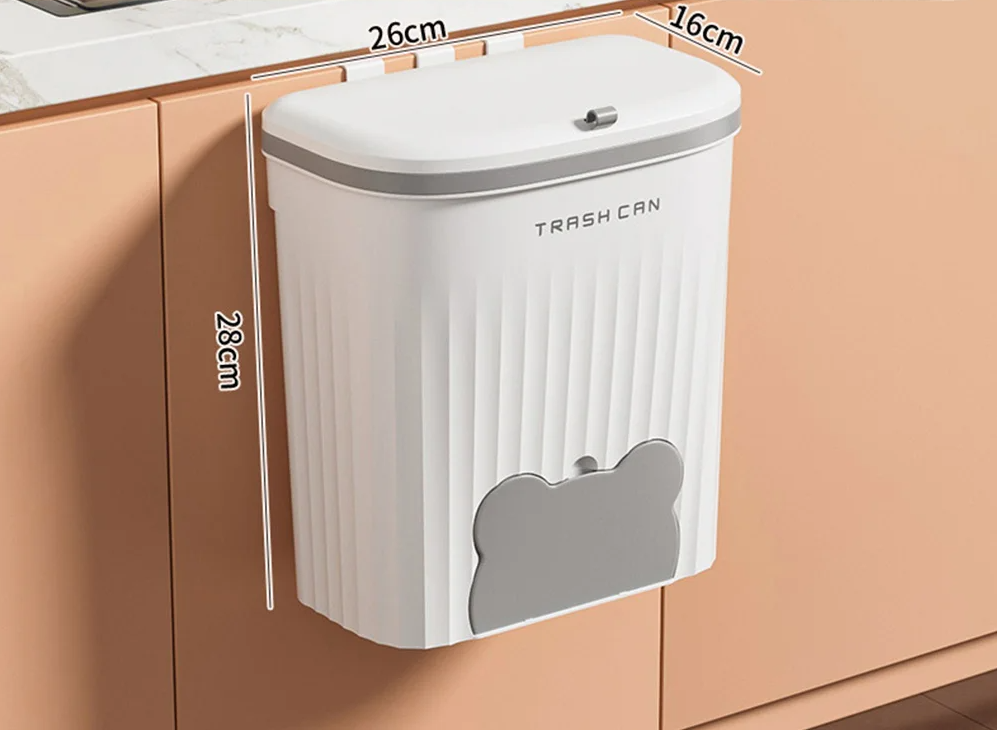 EcoBin Küche & Bad Wand Mülltonne – 8,5L / 12L mit Deckel Karnz