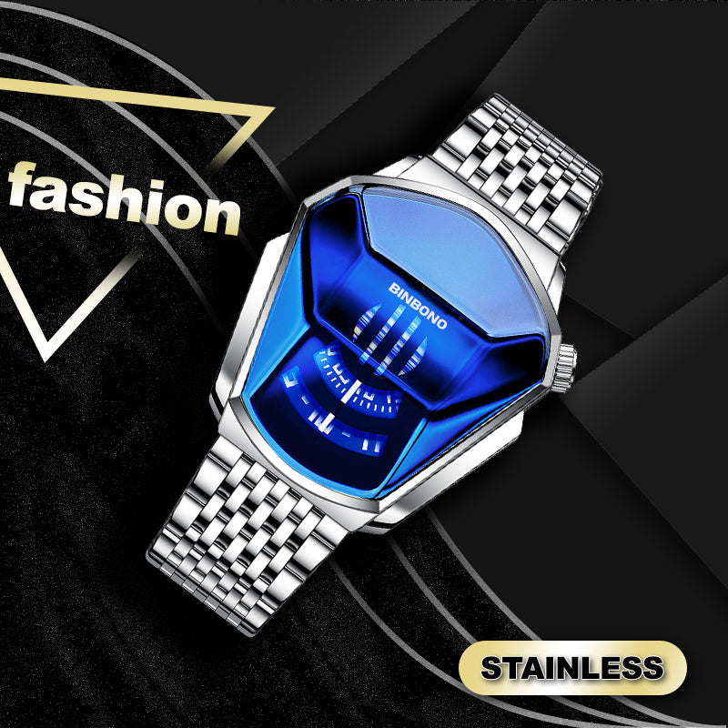 Herren-Quarzuhr im Diamant-Stil