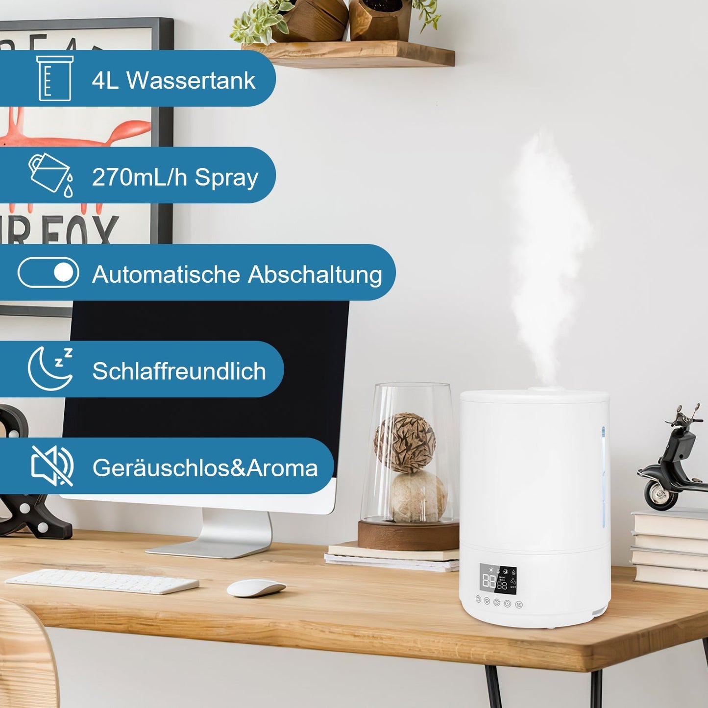 4L Top Fill Luftbefeuchter mit Fernbedienung | Karnz