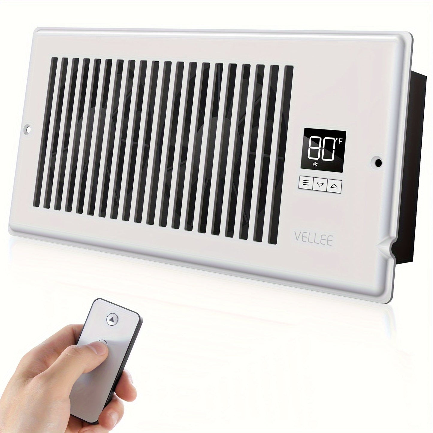 4" x 10" Smart Register Booster Fan – HVAC-Bauzubehör mit Fernbedienung, Thermostatsteuerung – Leiser Betrieb für effiziente Heiz- und Kühlleistung | Karnz