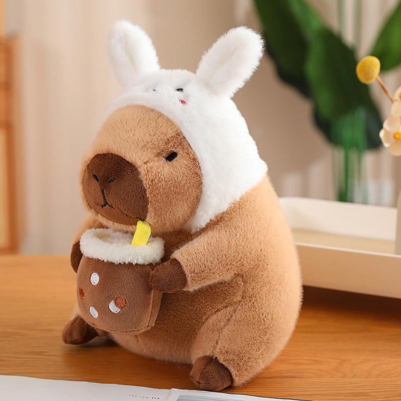 Karnz | CuddleCapy Kuschelpuppe Plüsch | Capybara & Hase Design | Weiches Kuscheltier in Verschiedenen Stilen & Größen