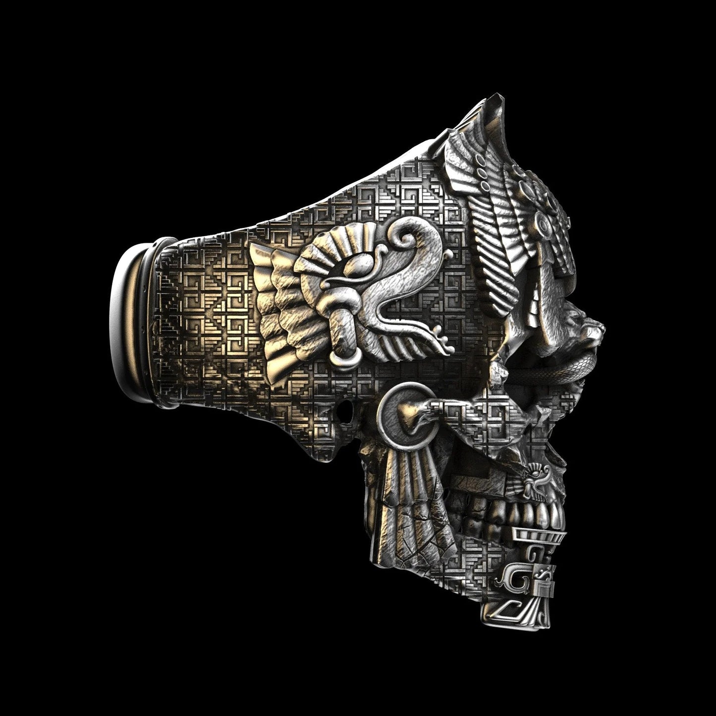 Herrenring mit Totenkopfmotiv aus Sterlingsilber | Handgefertigter Statement-Schmuck von GrimSkull | 100 % Silber