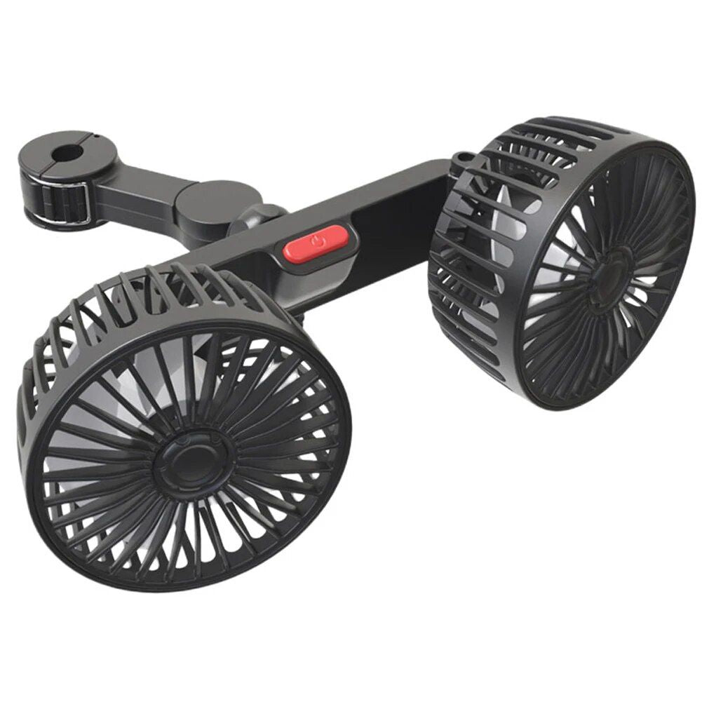 Dual Head USB Auto Ventilator mit 360° Rotation für 12V/24V Fahrzeuge | Karnz