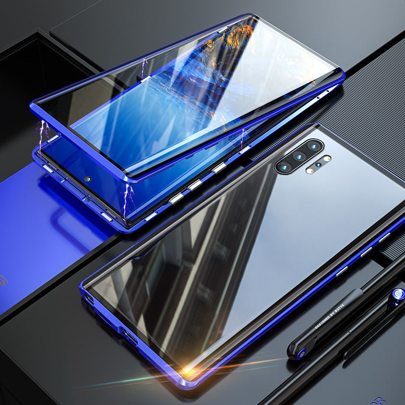 Magnetische, doppelseitige Handyhülle aus gehärtetem Glas für Samsung und iPhone