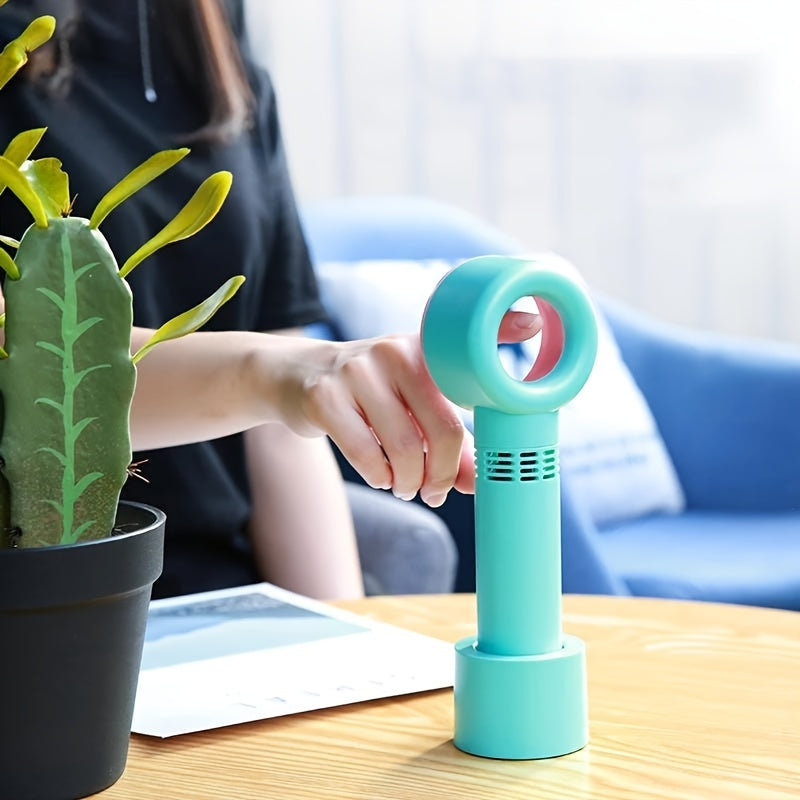 1 Stück USB wiederaufladbarer bladeless Handheld Ventilator - Tragbarer mini Tischventilator mit 3 Geschwindigkeiten für Reisen, Camping, Büro und Raumnutzung | Karnz