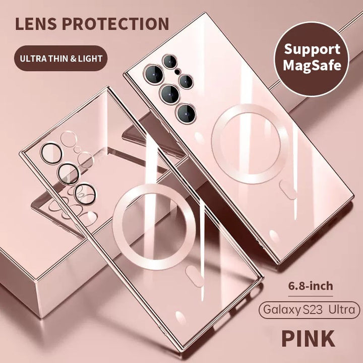 Transparente Luxus-Beschichtung Magnetische Hülle für Samsung