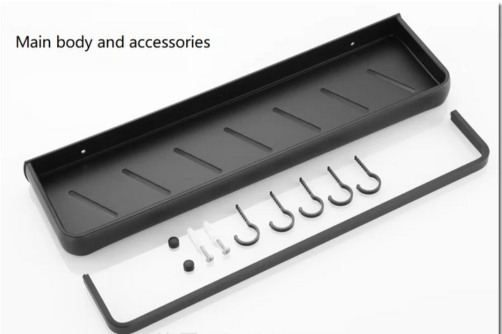 ALUMAX – Schwarzes Aluminium-Eckregal ohne Bohren Karnz