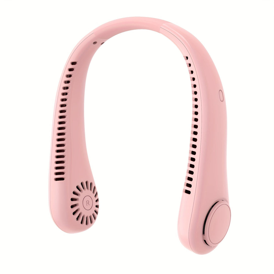 1pc Tragbarer Nackenventilator Elektrischer Drahtloser Ventilator Wiederaufladbarer USB Mini Ventilator Blattloser Persönlicher Ventilator Hängender Nacken Kühler Für Outdoor-Sportarten | Karnz