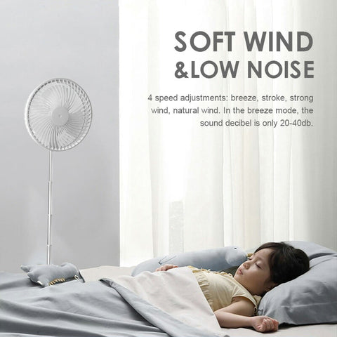 Wiederaufladbarer, faltbarer USB-Teleskopventilator – leise, 180° einstellbar, 4 Geschwindigkeitsstufen, tragbar ✨ | Karnz