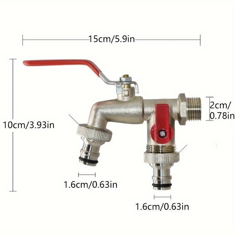Karnz | Dual-Outlet Edelstahl Garten Wasserhahn – Rostfreier 2-Wege Wasserhahn mit Schnellanschluss & unabhängigen Ventilen
