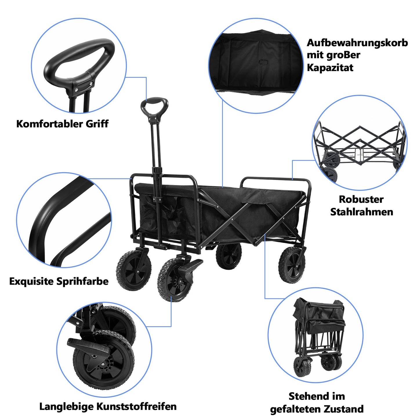 Bollerwagen Kippwagen Transportwagen 100kg Belastbarkeit | Karnz