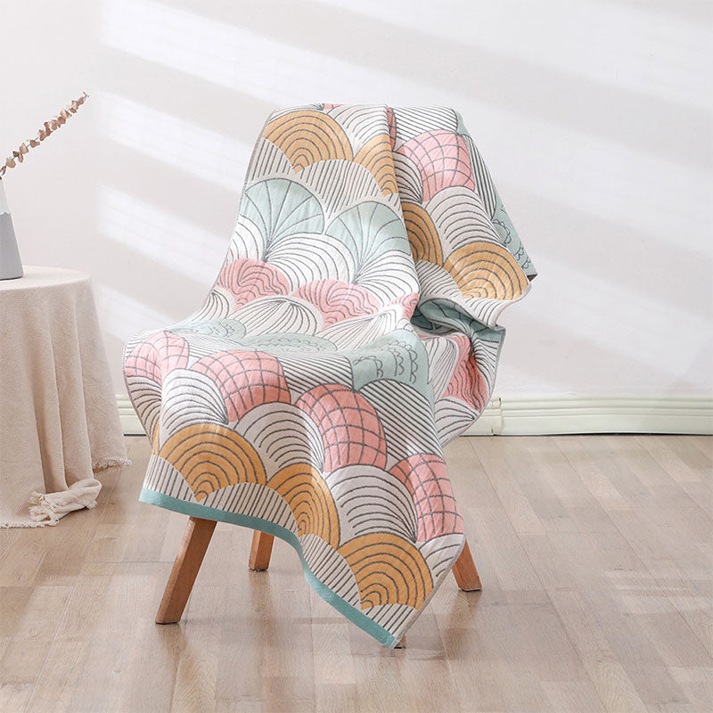 Shell Print Jacquard Baumwollhandtuch 70x140cm | Karnz
