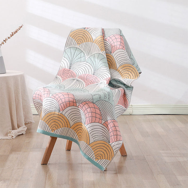 Shell Print Jacquard Baumwollhandtuch 70x140cm | Karnz