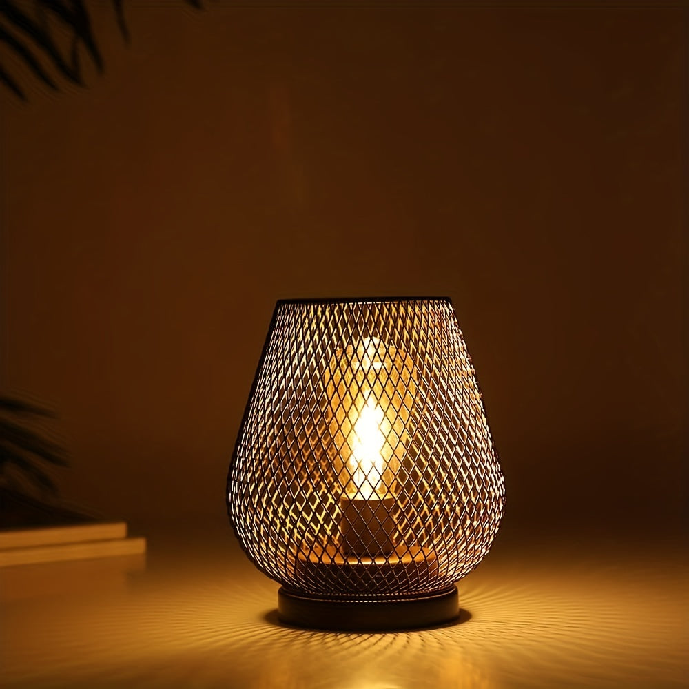 Sandsberg | Atmosphärische Tischlampen | Warmes Licht im Metallgitter-Design | 2er-Set