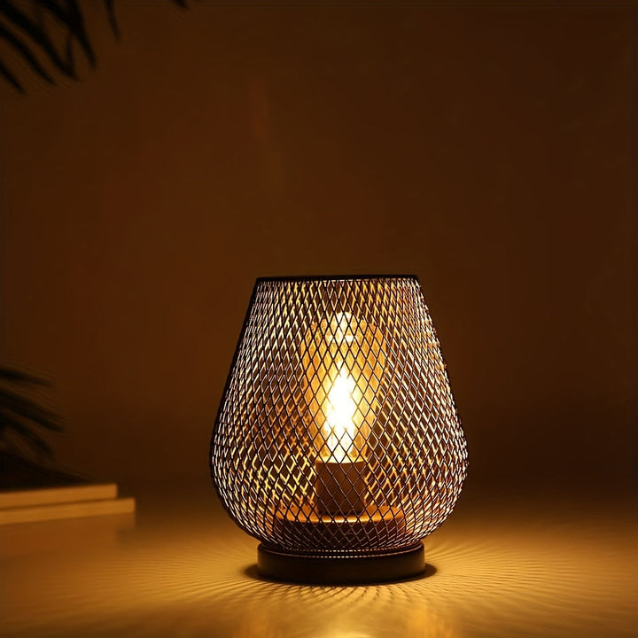 Sandsberg | Atmosphärische Tischlampen | Warmes Licht im Metallgitter-Design | 2er-Set