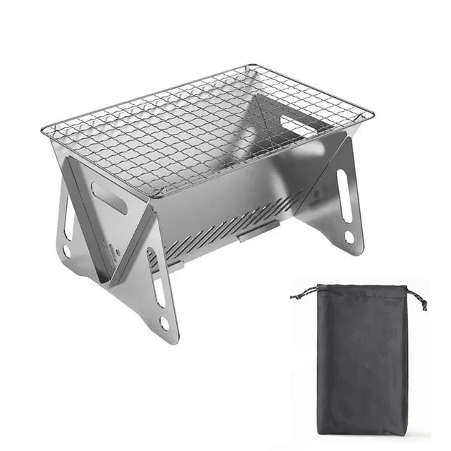 Camping-Grill Tragbarer Faltbarer Edelstahl Picknick-BBQ-Rack | Karnz