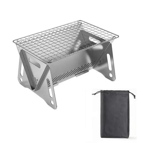 Camping-Grill Tragbarer Faltbarer Edelstahl Picknick-BBQ-Rack | Karnz