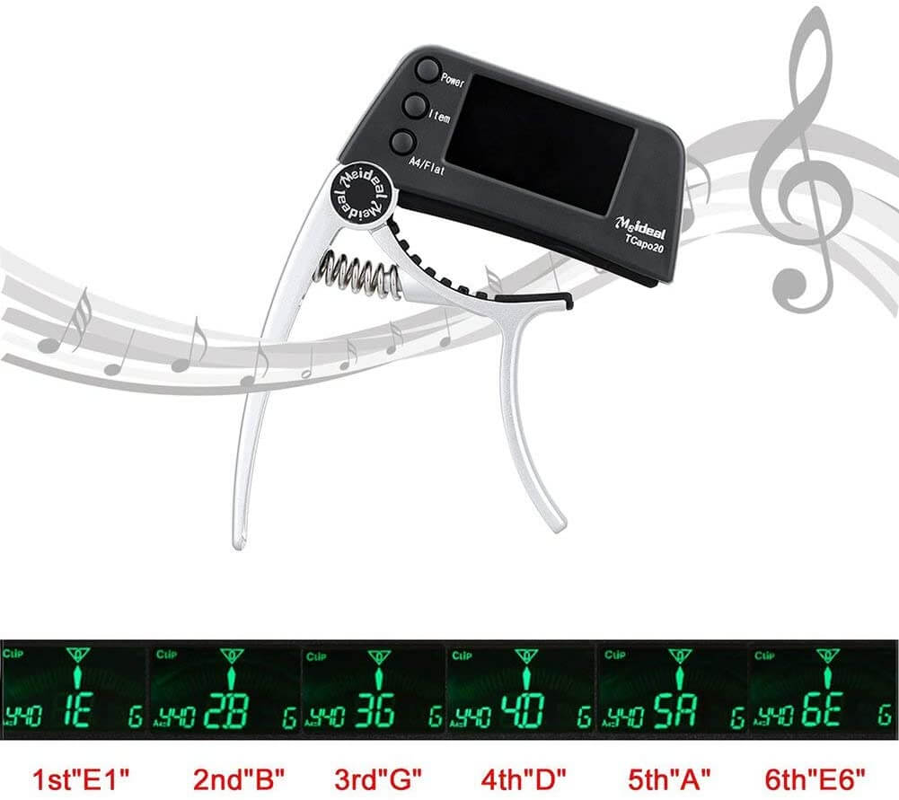 Capo & Stimmgerät „TuneGrip“ – 2-in-1 Gitarrenzubehör mit LCD-Bildschirm