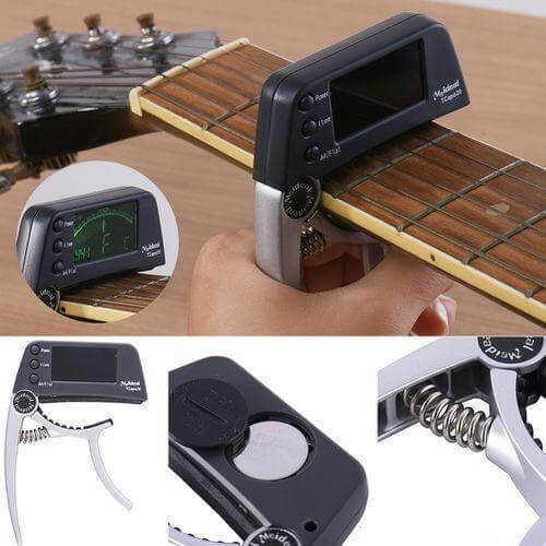 Capo & Tuner "TuneGrip" – 2-in-1 Gitarre Zubehör mit LCD-Bildschirm | Karnz