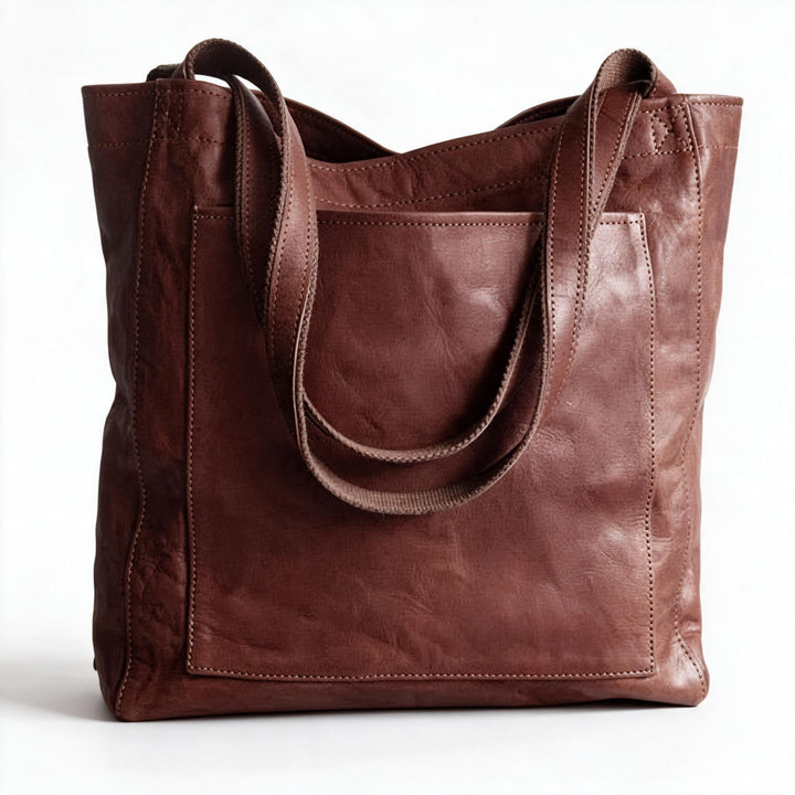 Strapazierfähige Schultertasche aus weichem Echtleder