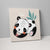 Boho Safari Dschungel Panda Beige, Schwarz und Weiß auf Leinwand
