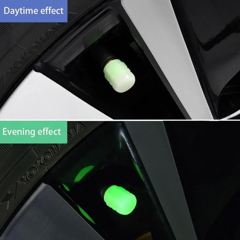 20-Pack Neongrüne Glow-Reifendruckkappen – Keine Batterie erforderlich, Universelle Passform Karnz