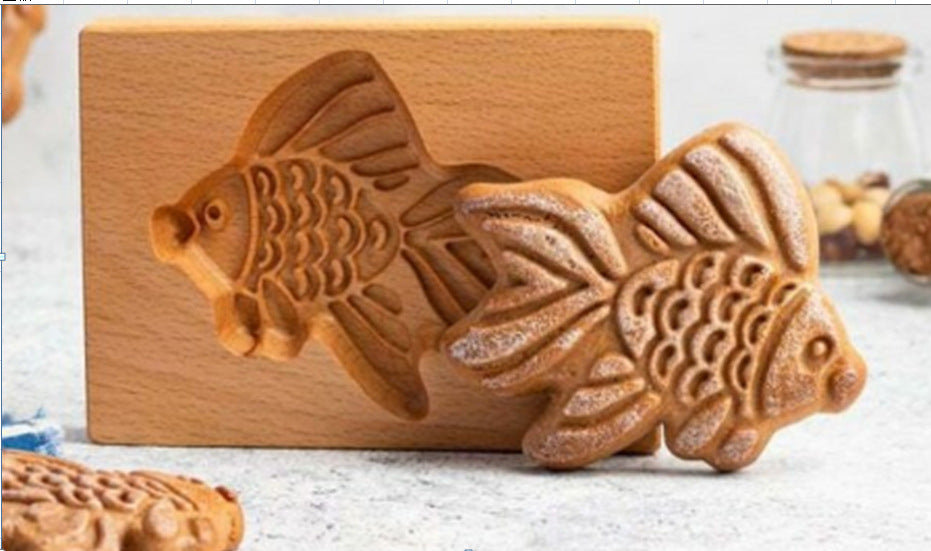 Keksausstecher-Set aus Holz | Gravierte Gebäckstempel | Lebkuchen- und Kekspresse