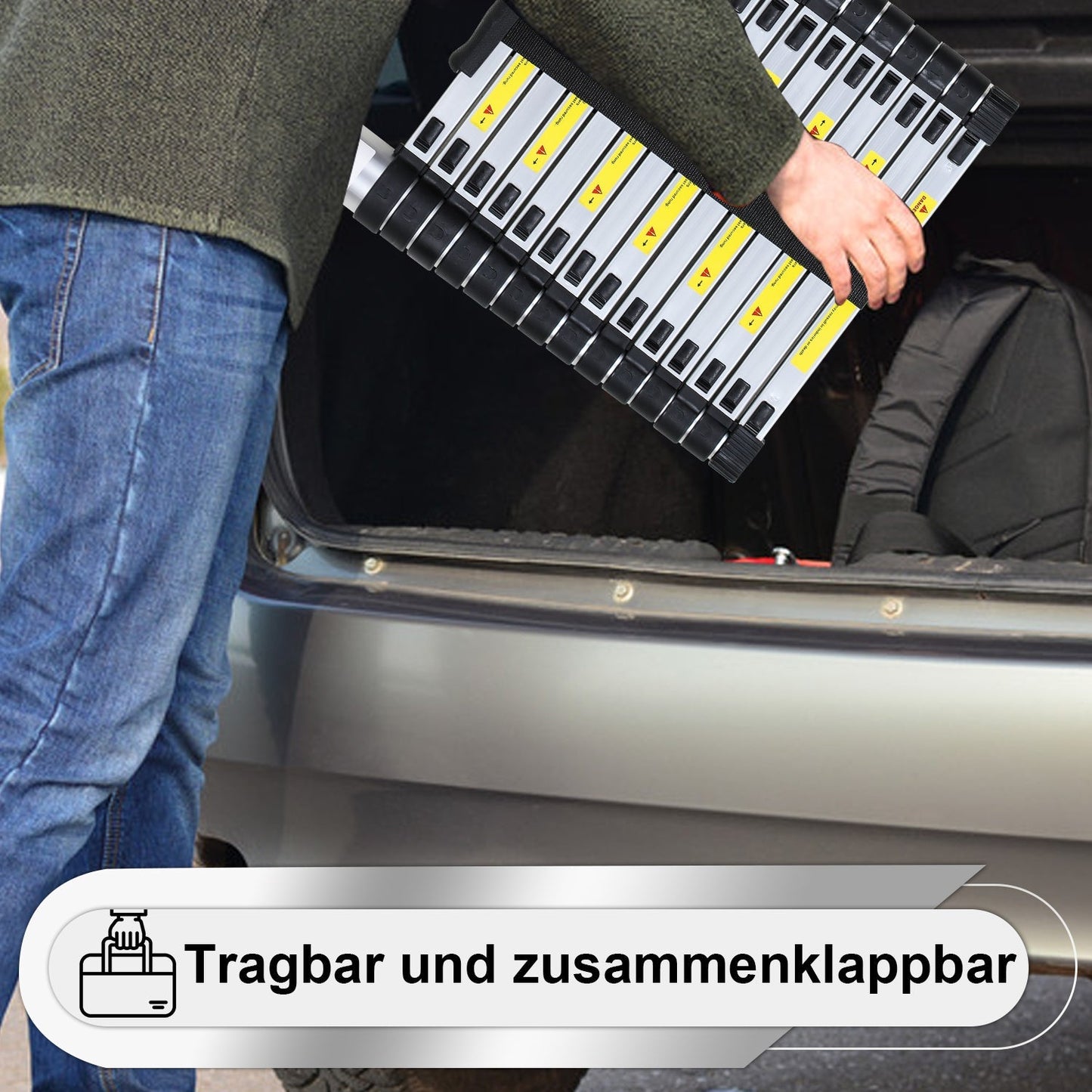 Teleskopleiter Aluminium Belastbarkeit bis zu 150kg 2.6m-5m | Karnz