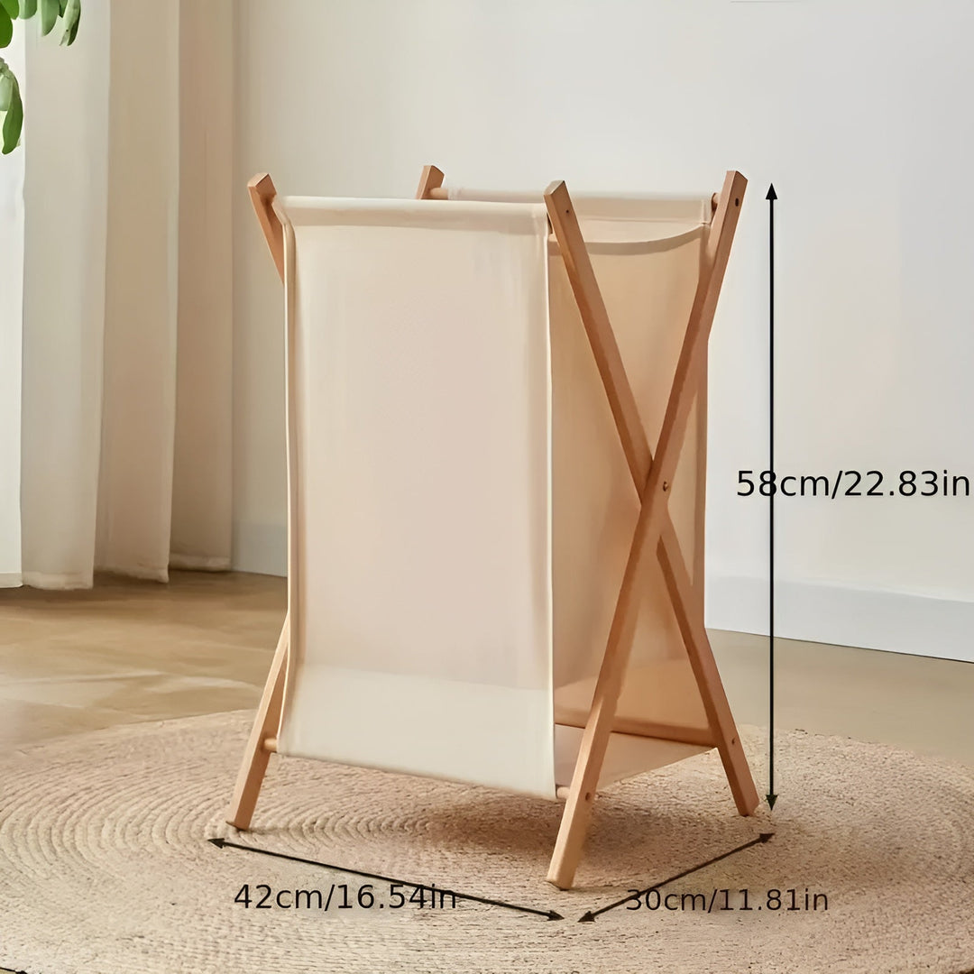 Faltbarer Wäschekorb aus Holz – Robustes Holzesdesign | Dekorativ und funktional | Karnz