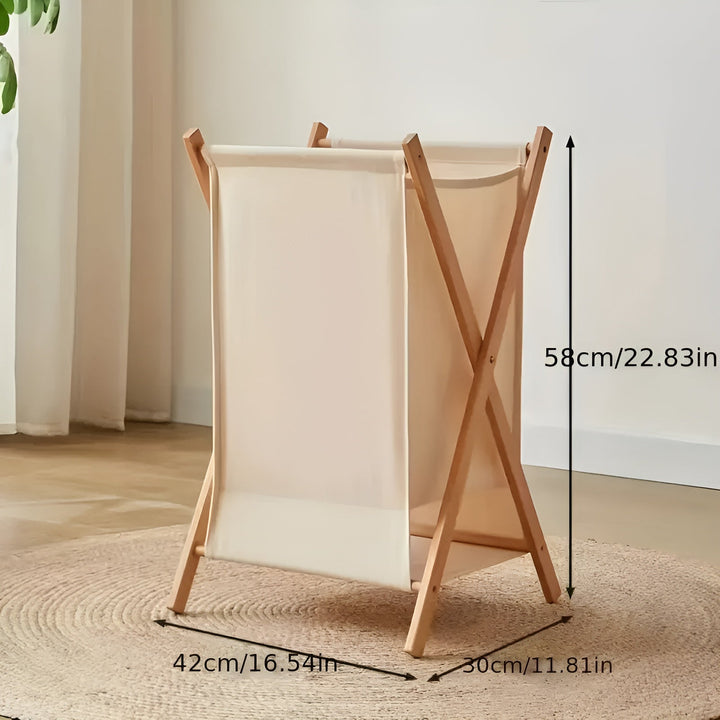 Faltbarer Wäschekorb aus Holz – Robustes Holzesdesign | Dekorativ und funktional | Karnz