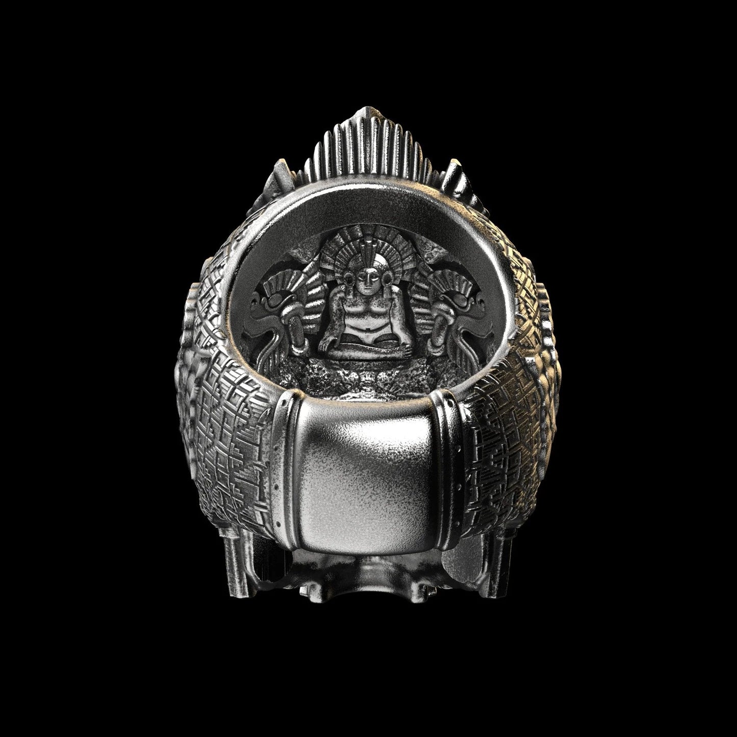 Herrenring mit Totenkopfmotiv aus Sterlingsilber | Handgefertigter Statement-Schmuck von GrimSkull | 100 % Silber