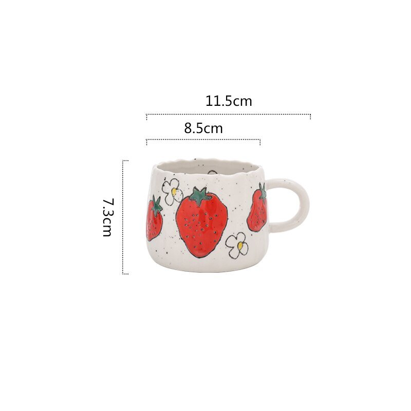 Keramiktasse mit verspieltem Obstdesign | Karnz