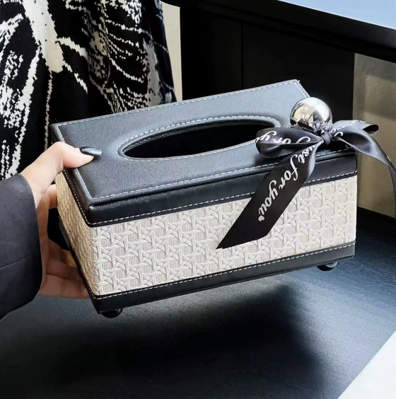 Modèra Premium Taschentuchbox aus Kunstleder | Stilvoller und langlebiger Taschentuchorganizer für moderne Räume