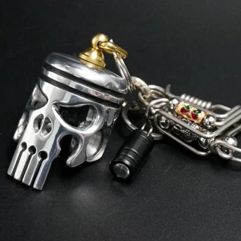 Kolben-Kunst-Totenkopf-Schlüsselanhänger