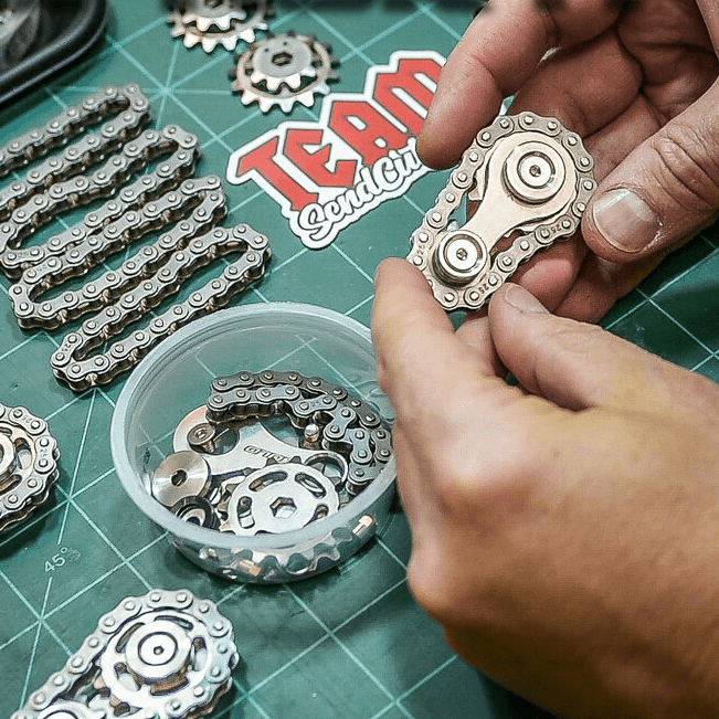 ChainFidget Pro – Kettenrad-Spinner aus Edelstahl zur Stressbewältigung